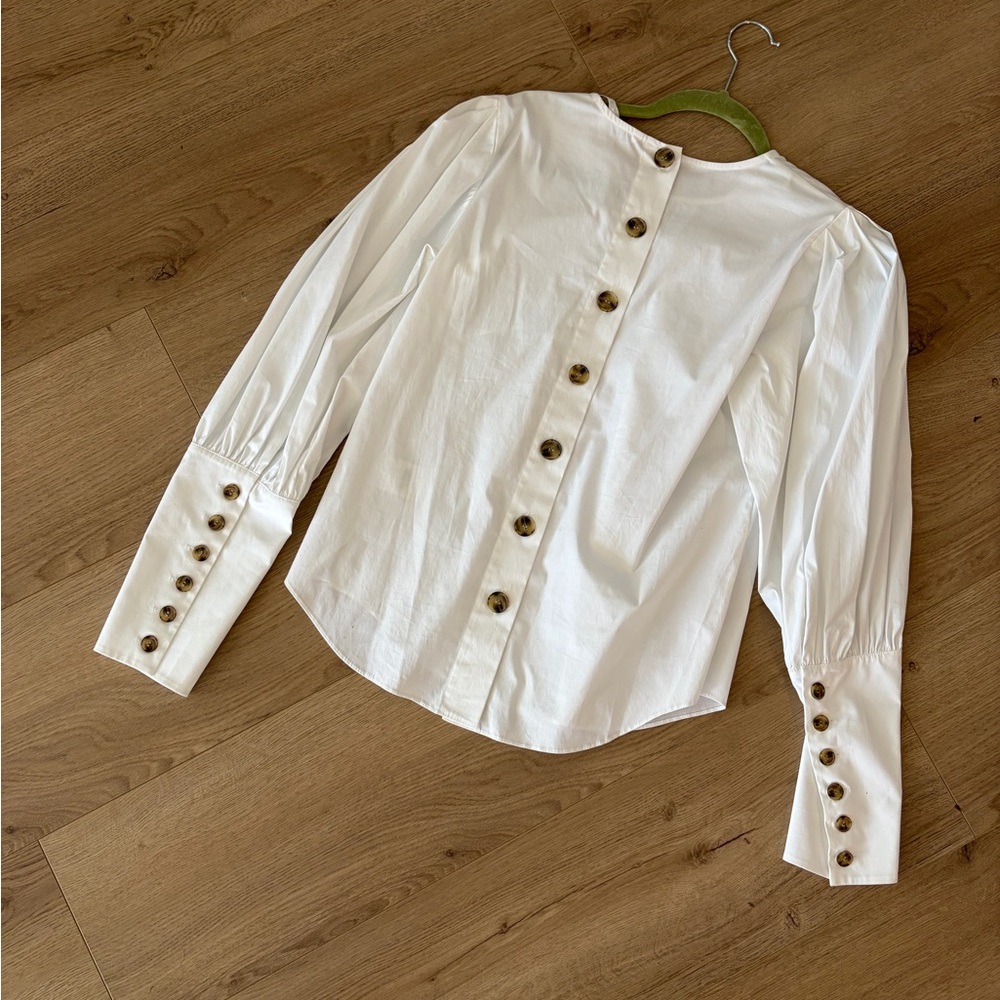 VERONICA BEARD Clarke White Button-Back Women's Top Size 6 $295 - Picture 8 of 10